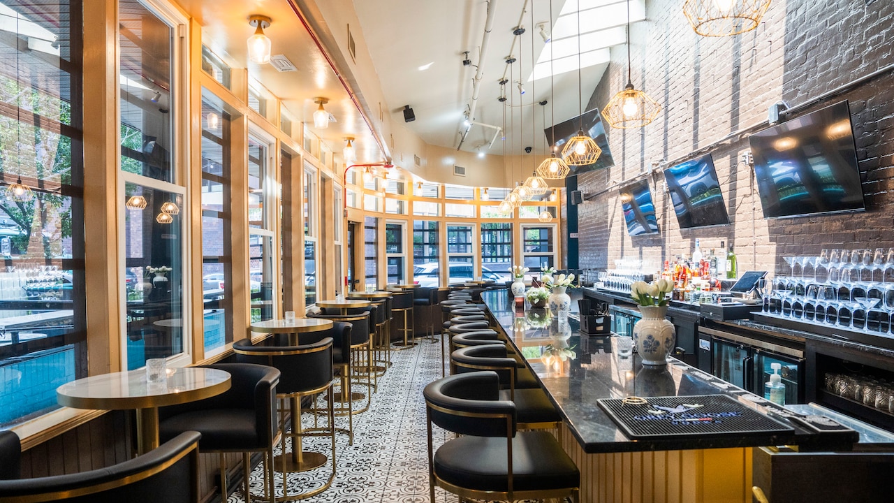 The dining room at Nora Blú on Cathedral Street in Mount Vernon