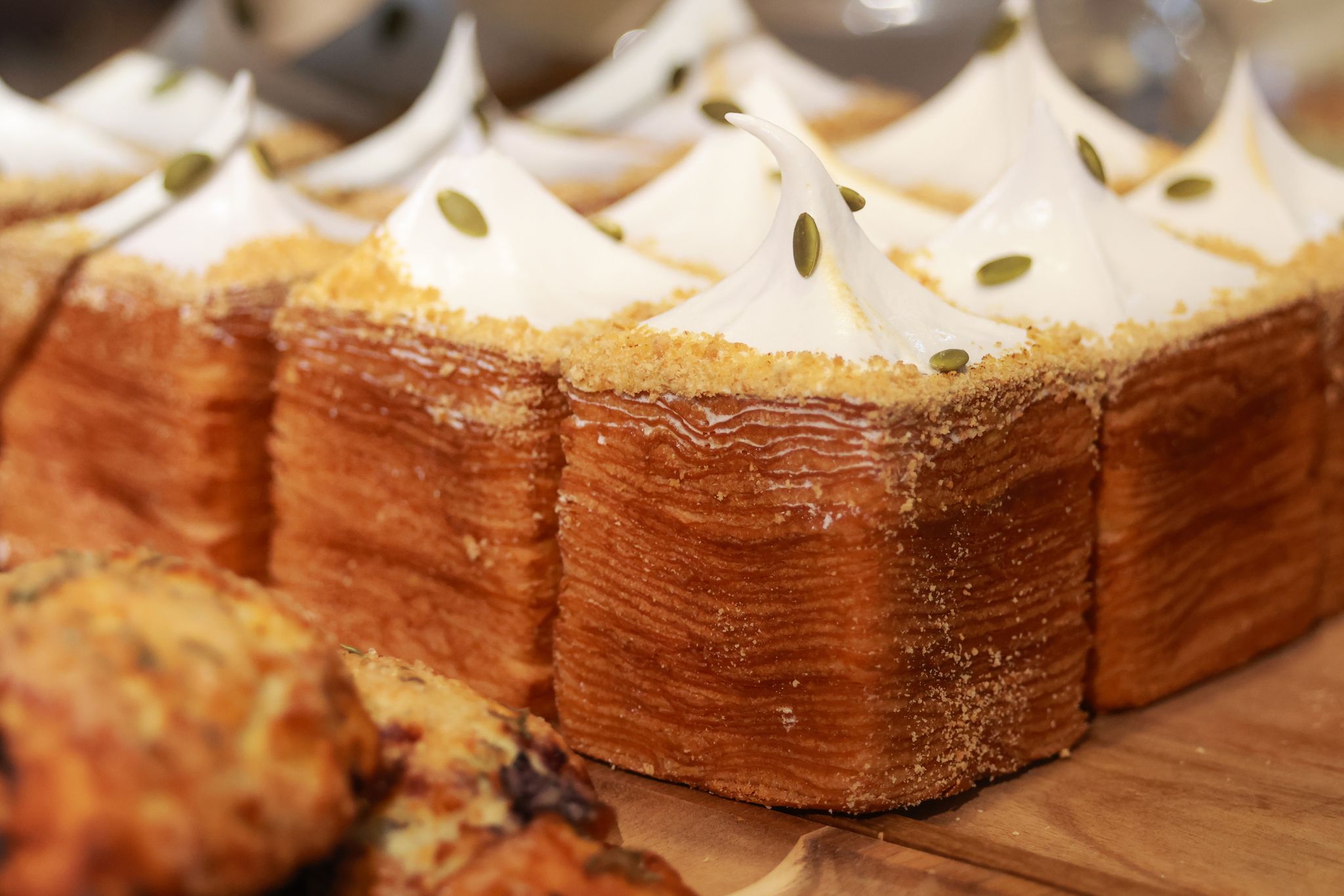 A laminated croissant cube at Maman