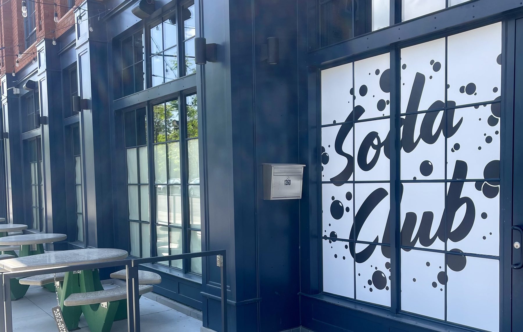 The exterior of Soda Club, the New York pasta and natural-wine bar coming to the Ramble Hotel