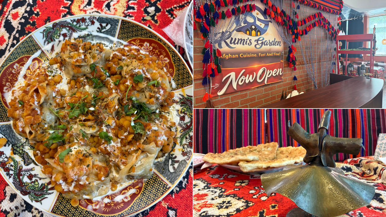 Mantu dumplings and the Rumi’s Garden dining room