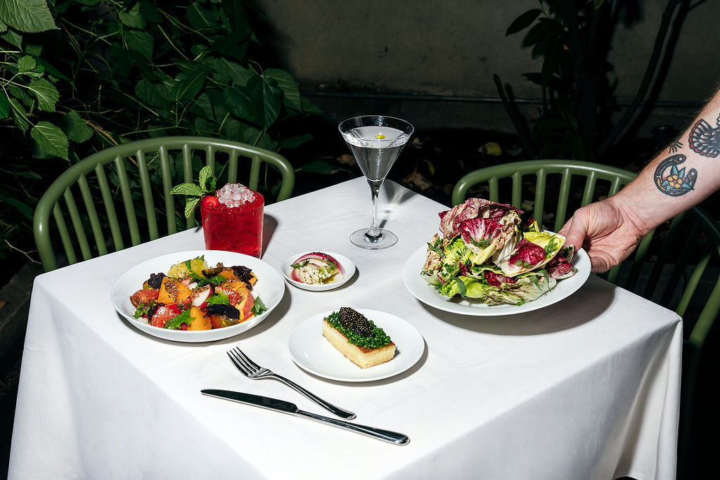 Dining room and drinks at Recente in the East Village