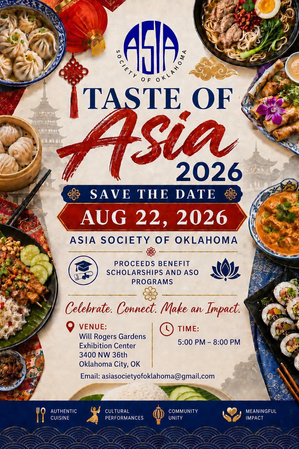Taste of Asia 2026 event artwork from the Asia Society of Oklahoma listing